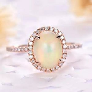 New Fire Opal Rose Gold Ring